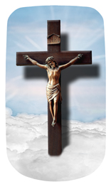 DAROYAL-107-BL Crucifix Clouds Blue